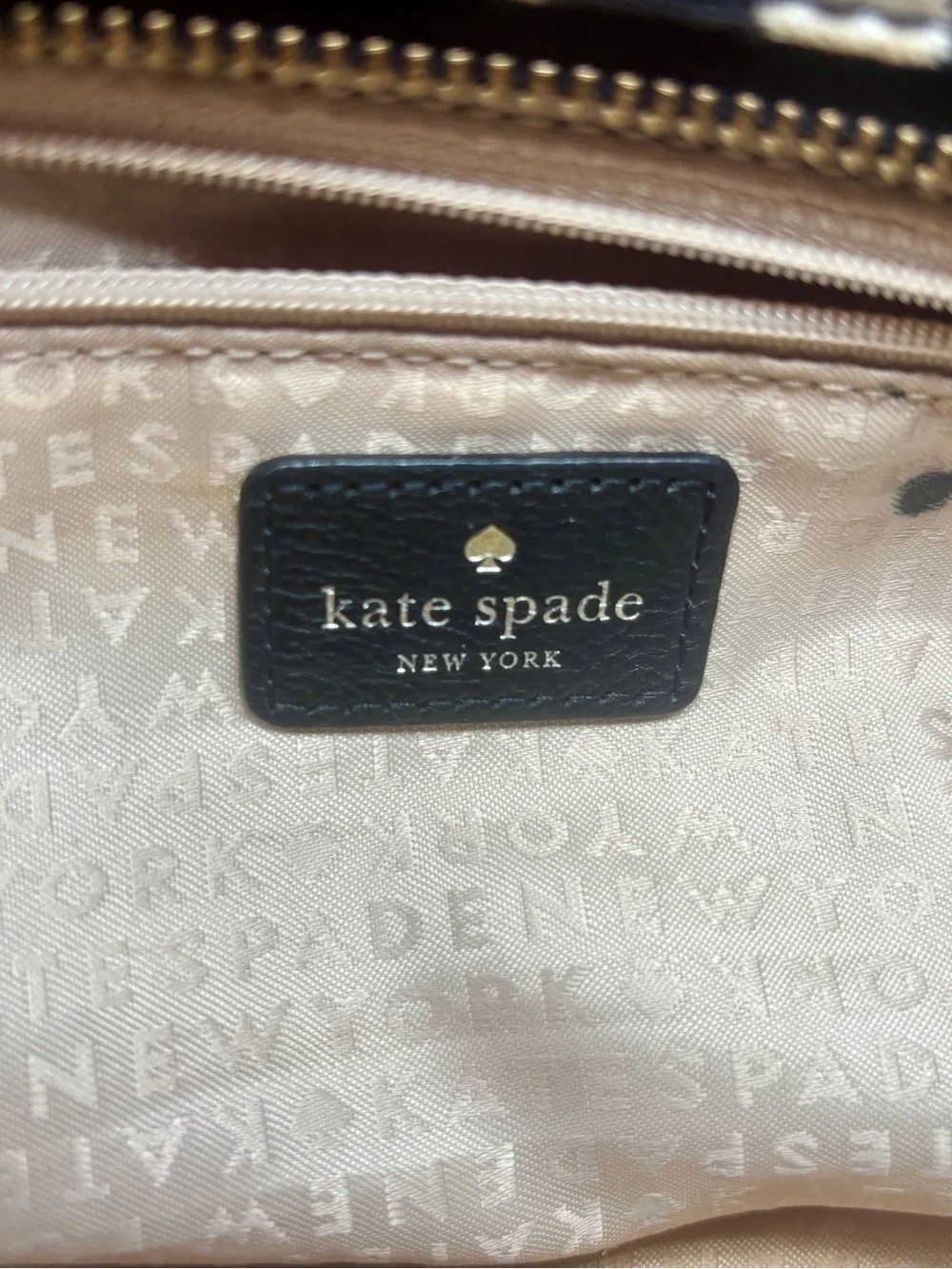 Kate Spade New York Stevie Shoulder Bag Black White Classic Spade Pink Stripe